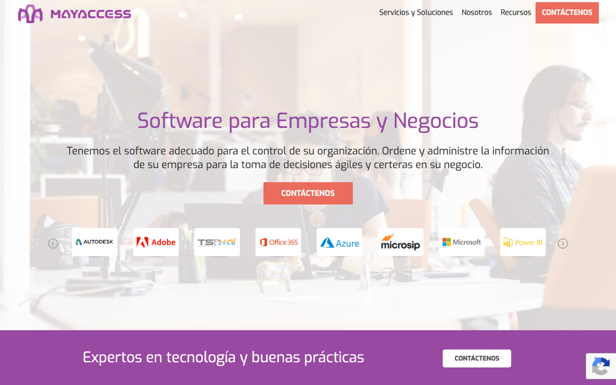 Sitio web de Mayaccess, software para empresas y negocios