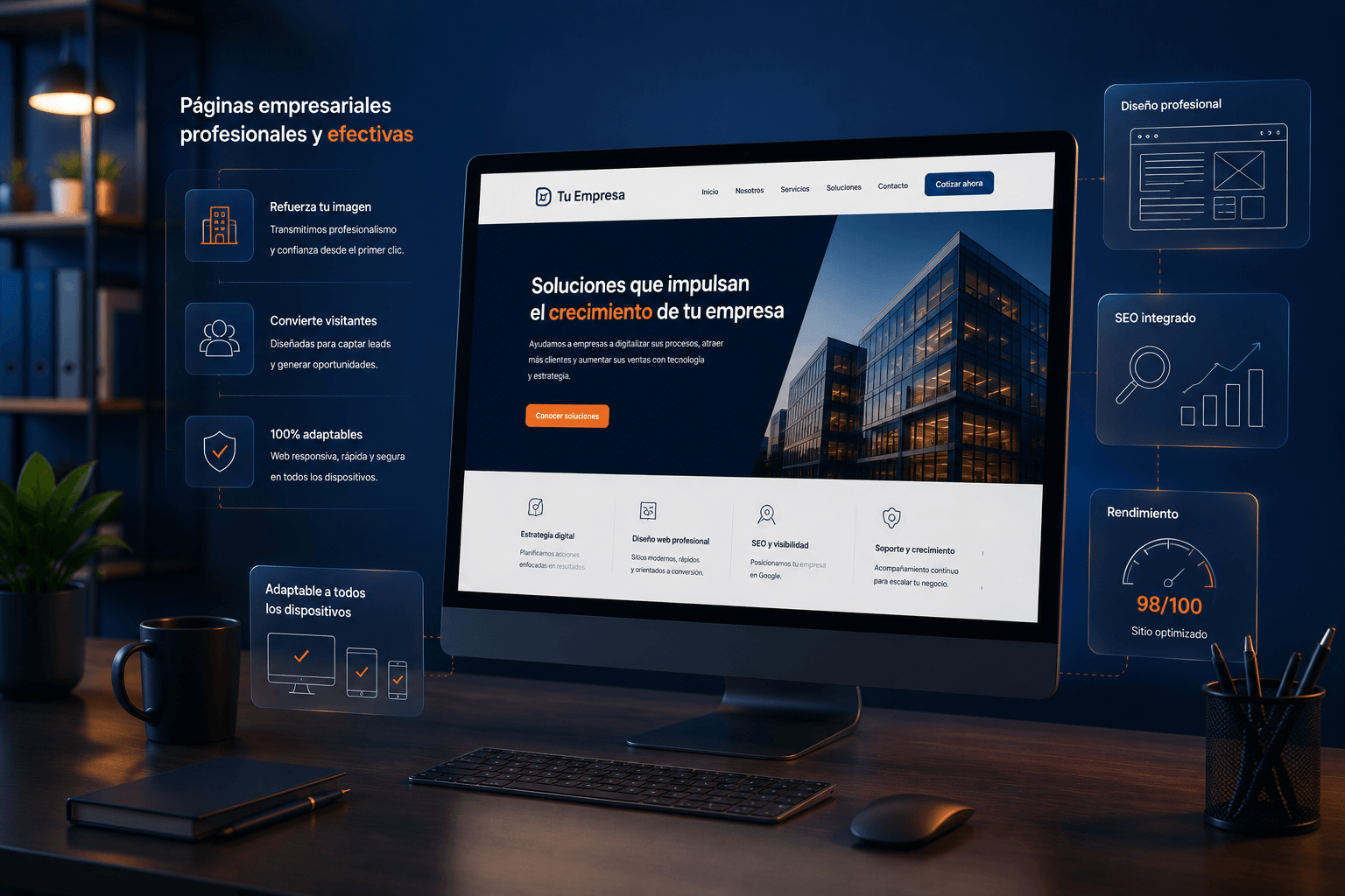 Página web empresarial profesional en Cancún para proyectar confianza