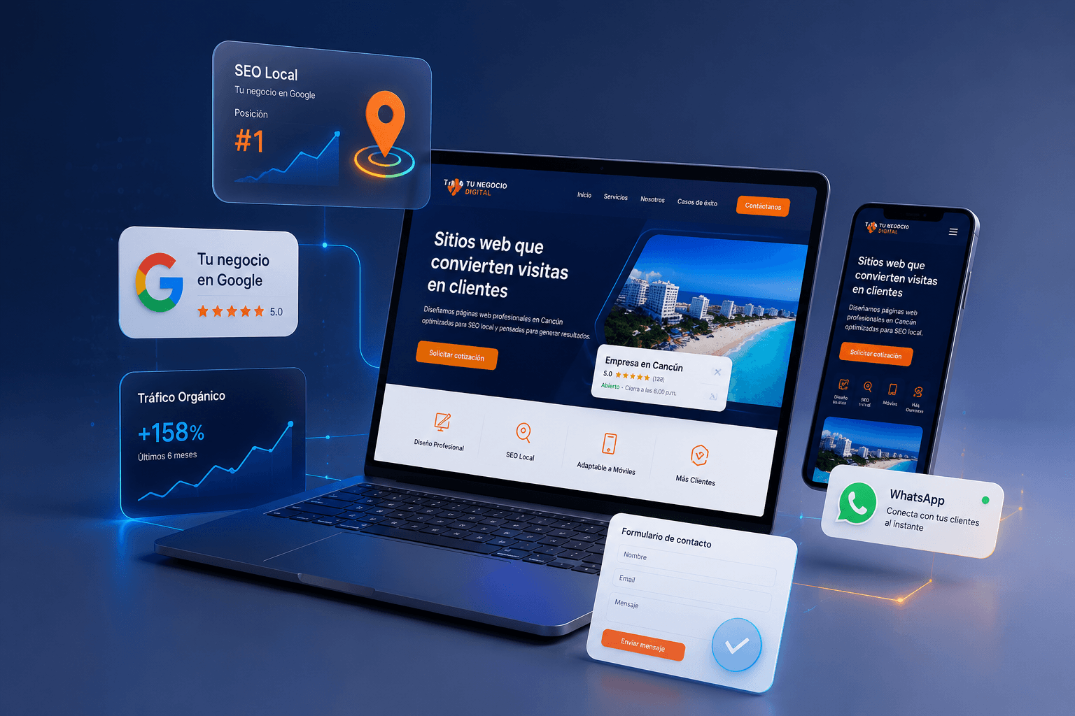 Sitio web profesional con SEO local para negocios en Cancún